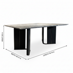 Bravura Wood Dining Table dimension diagram
