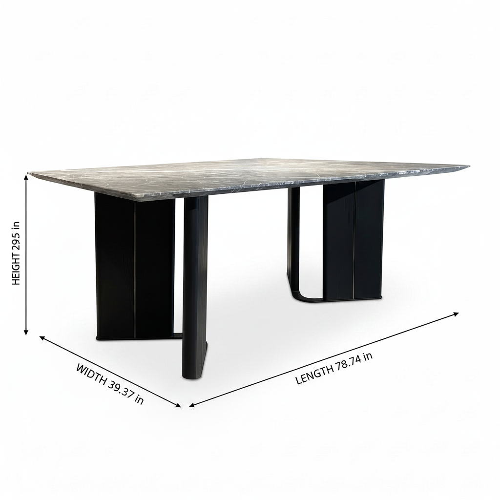 Bravura Wood Dining Table dimension diagram