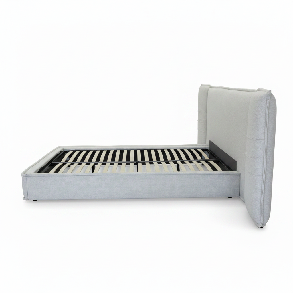 Bressac Bed right-side view of the bed frame on a white background