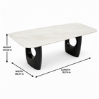Briselle Stone Dining Table dimension diagram