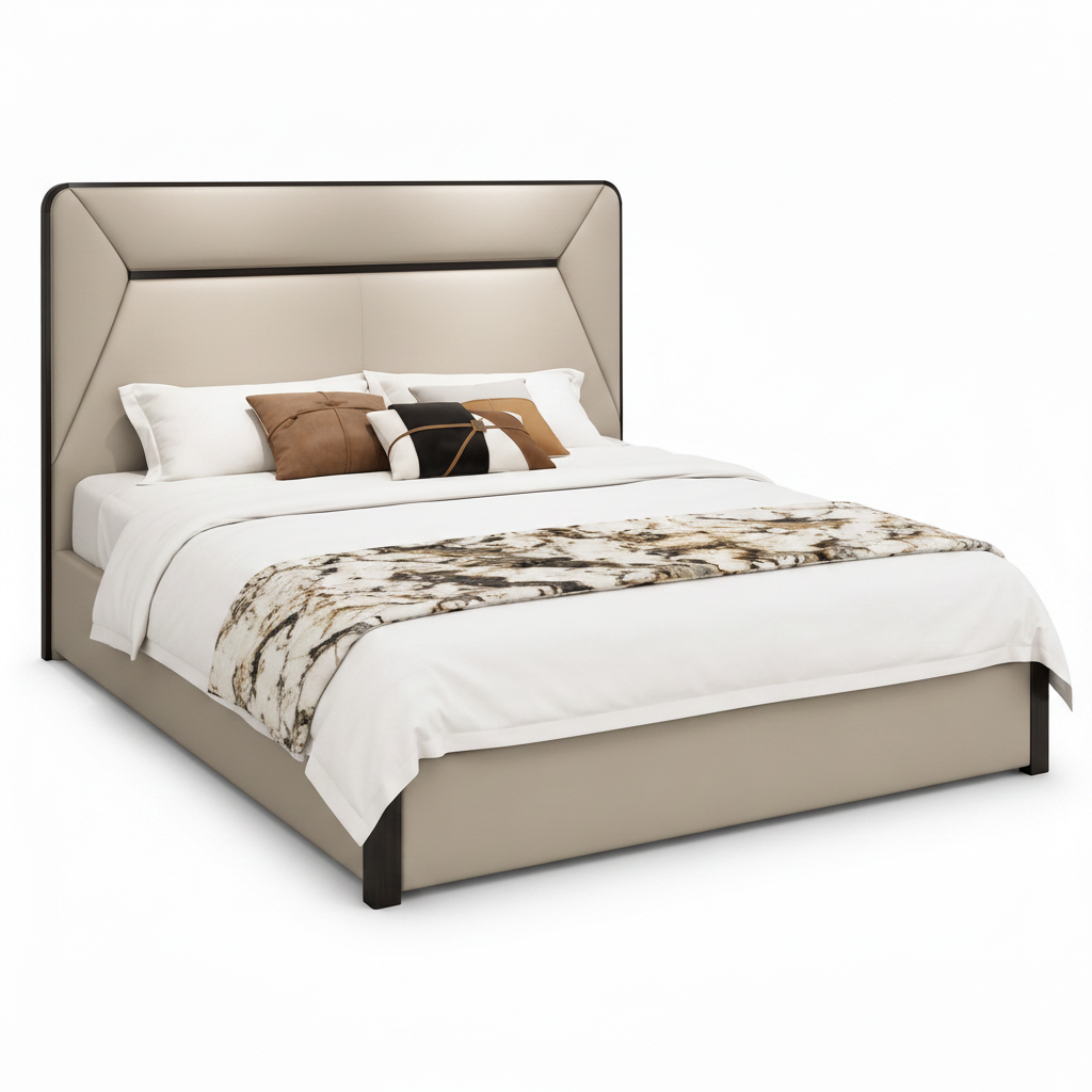 Calveris Bed left-side view of the bed frame on a white background
