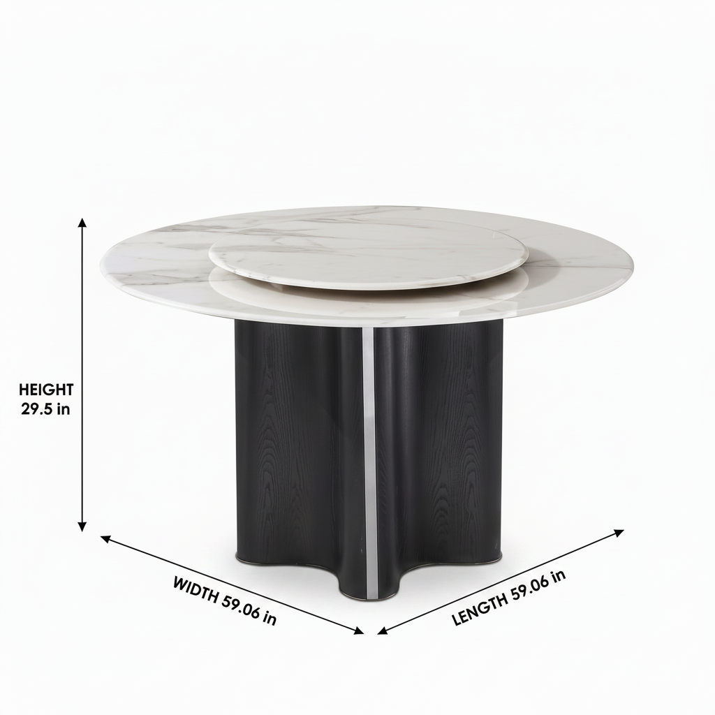 Carina Marble Round Dining Table dimension diagram