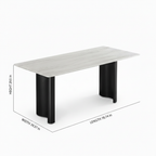 Caspian Marble Dining Table dimension diagram