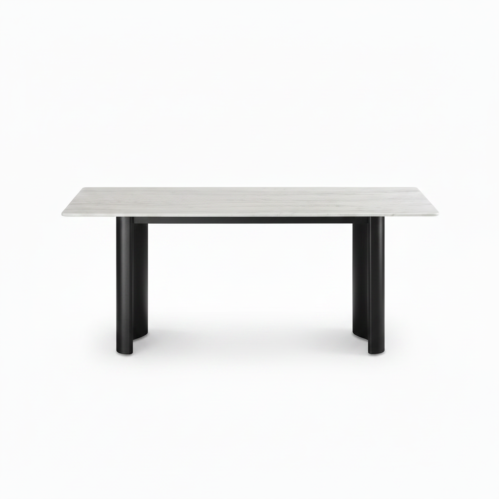 Caspian Marble Dining Table strict front view