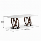 Cavelle Marble Dining Table dimension diagram