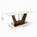 Celestine Marble Dining Table dimension diagram