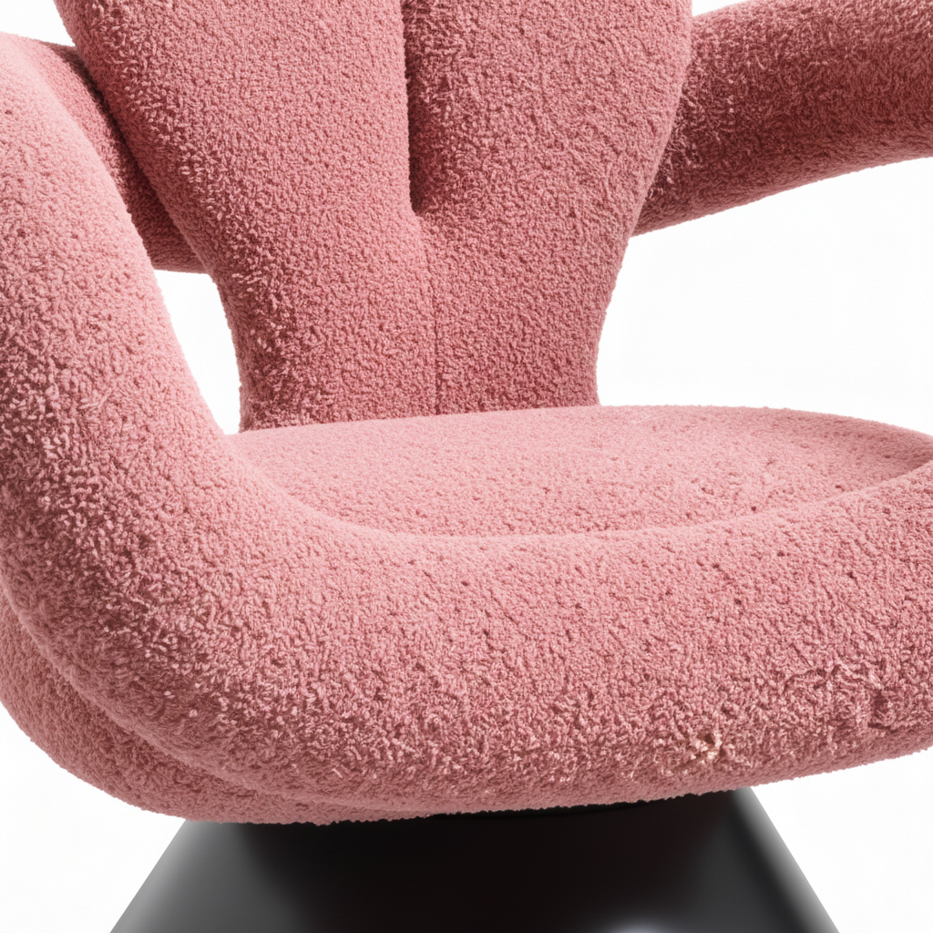 Celestria Accent Chair plush upholstery detail showing the soft texture and padded construction.