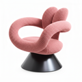 Celestria Accent Chair side view with the back facing right and the seating opening facing left.