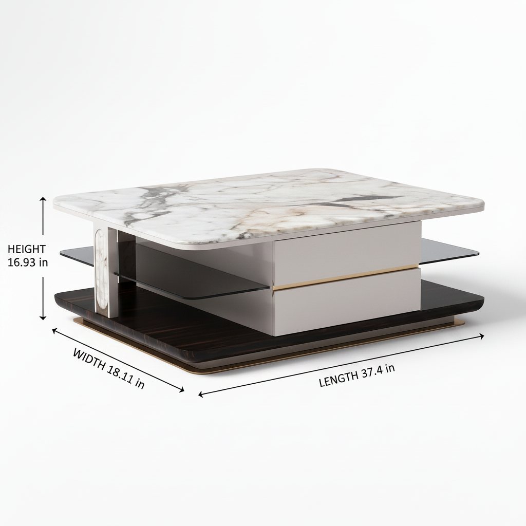 Cevrano Coffee Table dimension diagram