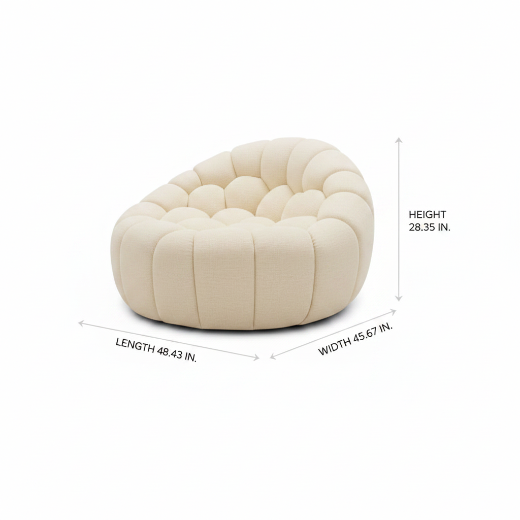 Cielmont Accent Chair dimension diagram showing Length 48.43 IN, Width 45.67 IN, and Height 28.35 IN on a white background