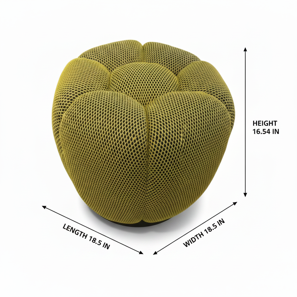 Cielmont Vercenne Stool dimension diagram showing Length 18.5 IN, Width 18.5 IN, and Height 16.54 IN on a white background