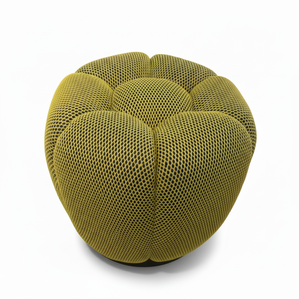 Cielmont Vercenne Stool left-front 45-degree view of olive-green open-mesh upholstered stool on a white background