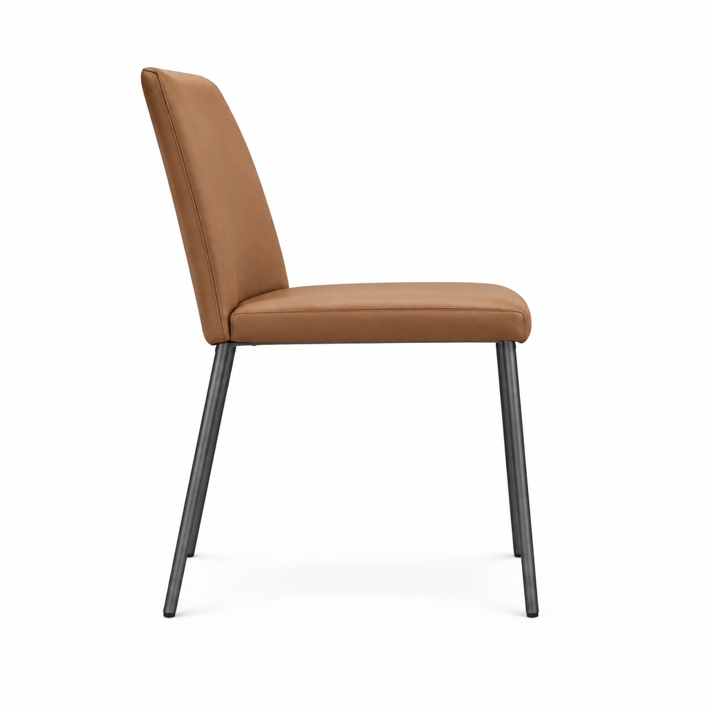 Close-up of the dark legs and frame on Adorienne Dining Chair
