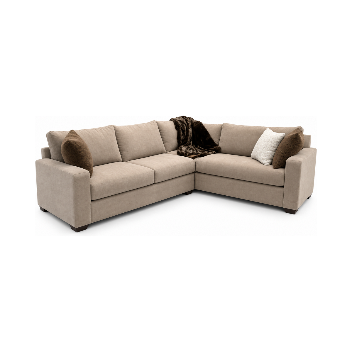 Cocara Cocoa Sectional — full product, square white background