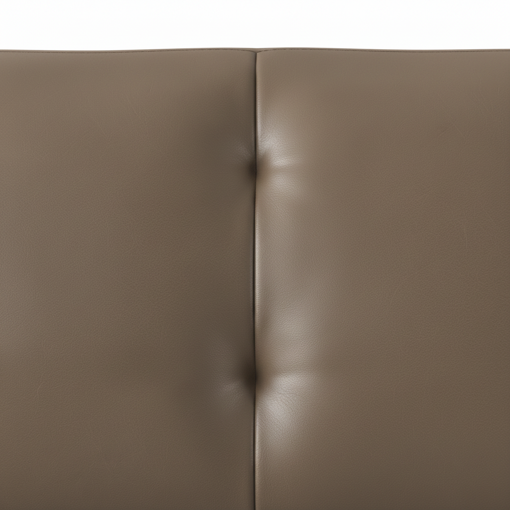 Cordaire Bed close-up of headboard seam detail on a white background