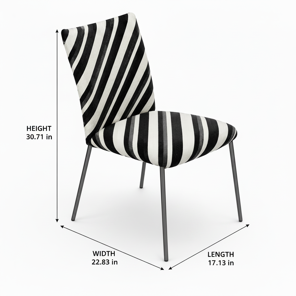 Corrected Adorienne Dining Chair dimension diagram
