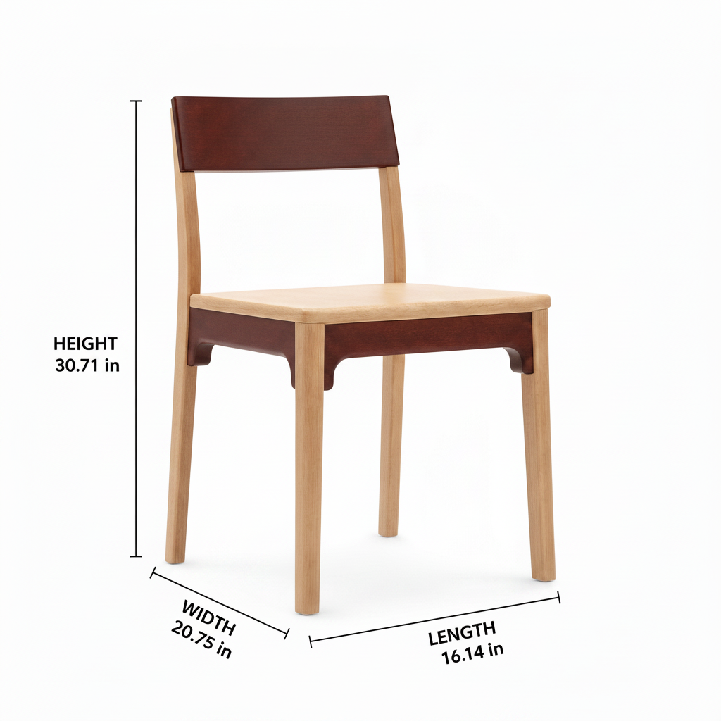 Corrected Kelmora Dining Chair dimension diagram