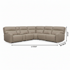 Cortevia Leather Sectional — dimensions diagram