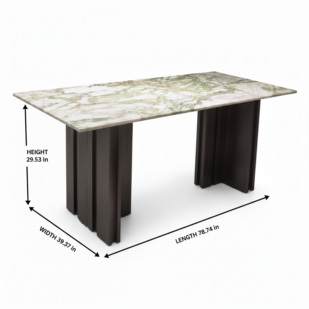 Corvane Dining Table corrected dimension diagram