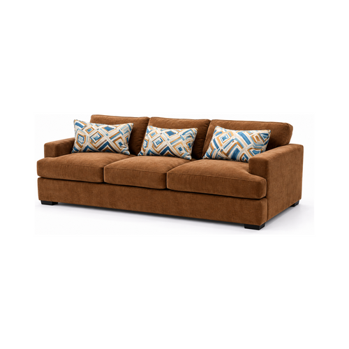 Corvello Walnut Sofa — full product, square white background