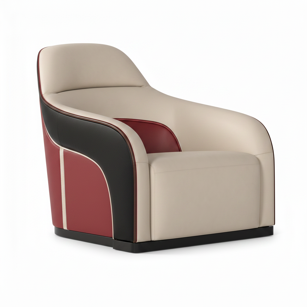 Cyrmont Auren Accent Chair side view with the seat opening facing right and backrest on the left