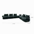 Damaris Sectional dimensions, length 171 inches, width 131 inches, height 29 inches