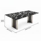 Delyra Stone Dining Table dimension diagram