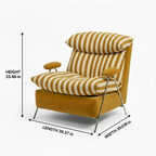 Dovessa Accent Chair dimensions showing 39.37 inch length, 35.039 inch width, and 33.46 inch height