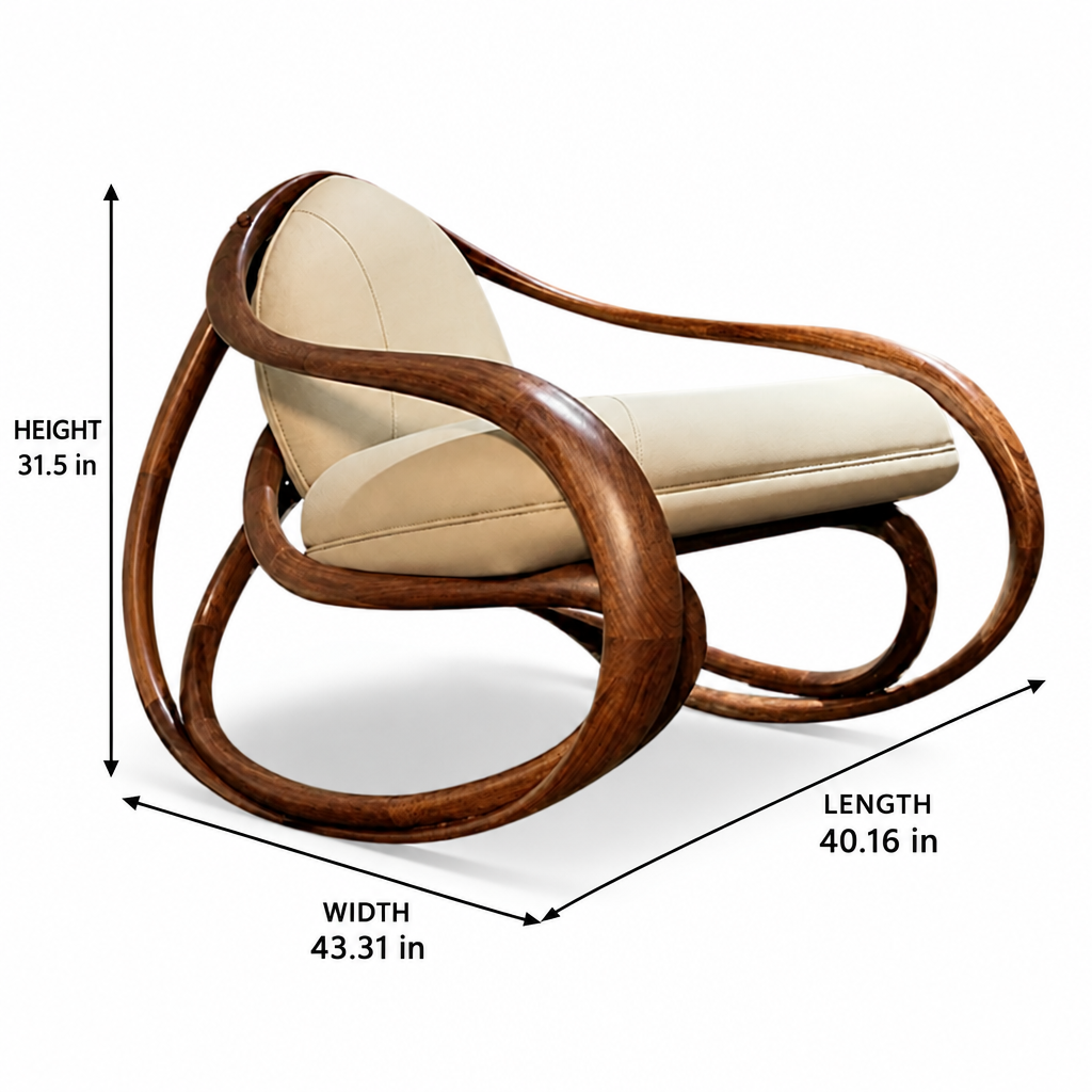 Dravelle Walnut Accent Chair dimension diagram showing length 40.16 inches, width 43.31 inches, and height 31.5 inches.
