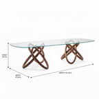 Elaris Glass Dining Table dimension diagram