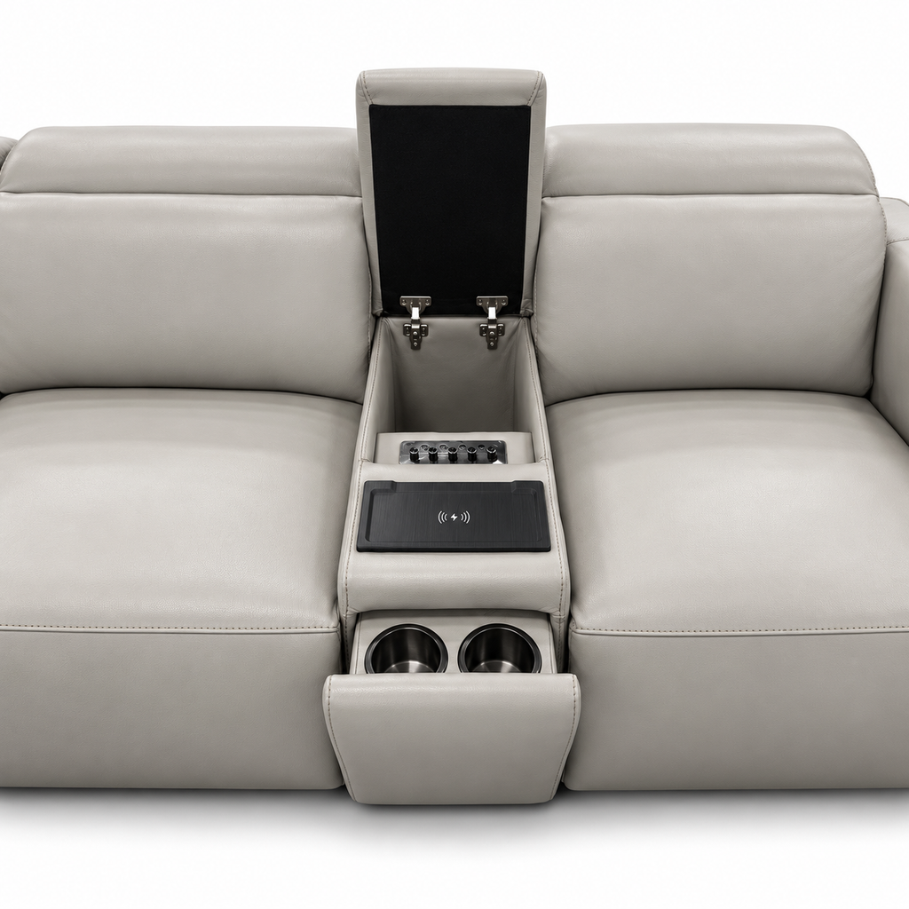 Elaronne power reclining sectional sofa - console