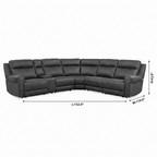 Elaroux Fabric Sectional — dimensions diagram