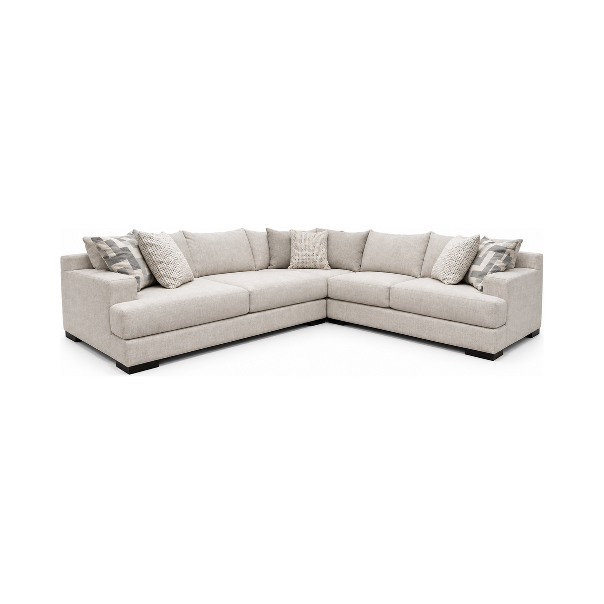 Elowick Linen Sectional — full product, square white background