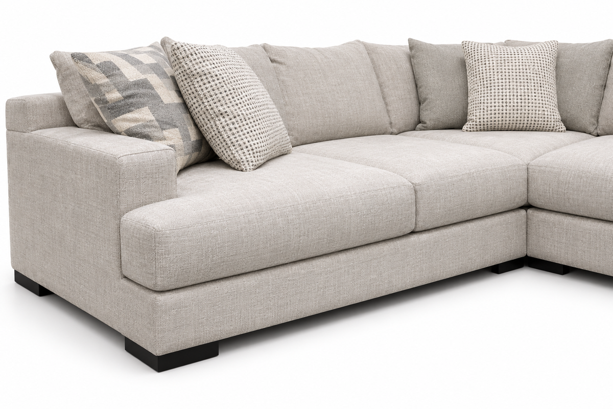 Elowick Linen Sectional — upholstery detail