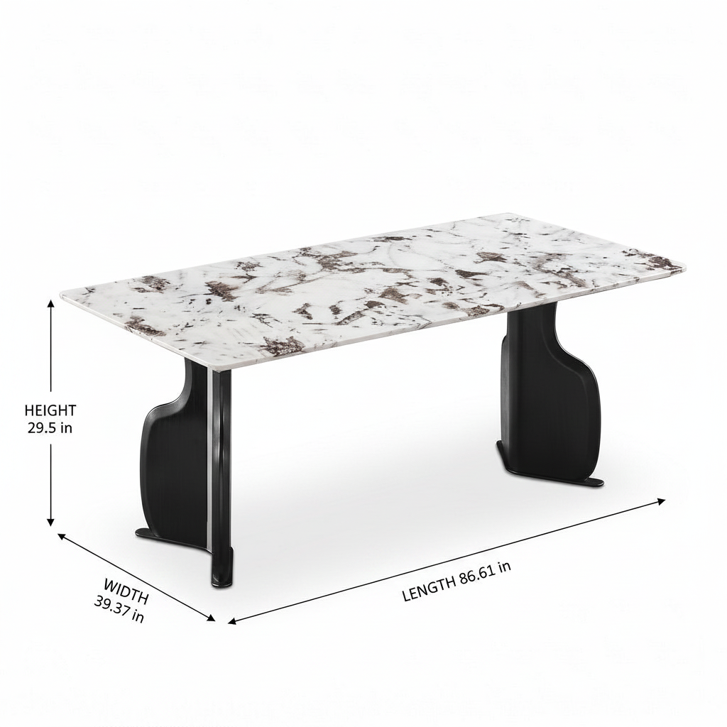 Elysian Marble Dining Table dimension diagram