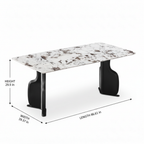 Elysian Marble Dining Table dimension diagram