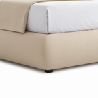 Embray Bed upholstered base corner and support foot detail