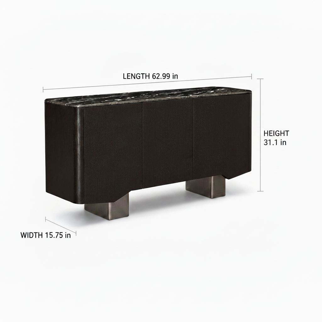 Esmere Sideboard completed no-handle dimension diagram