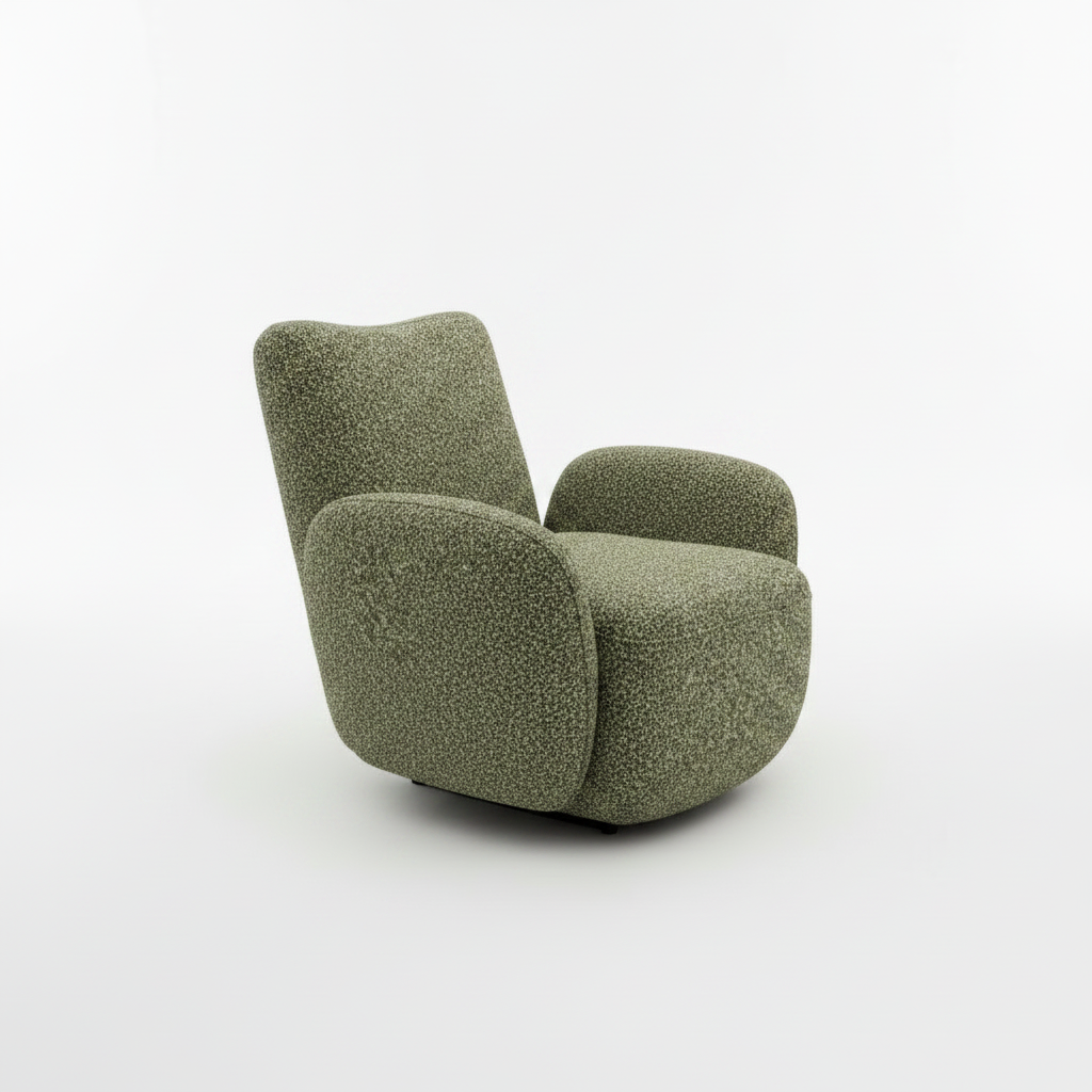 Evarenne Accent Chair side view with the back facing left and the seating opening facing right.