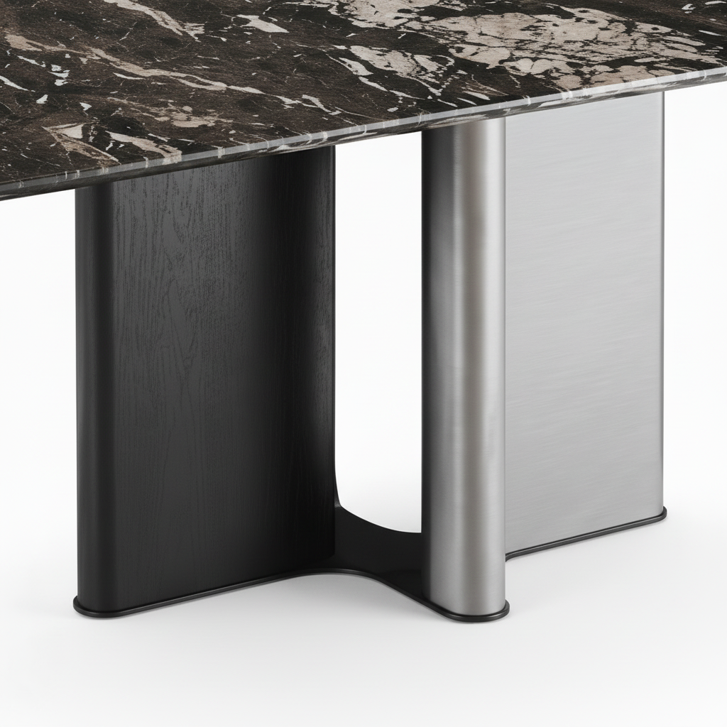 Evarin Stone Dining Table base-panel detail preview