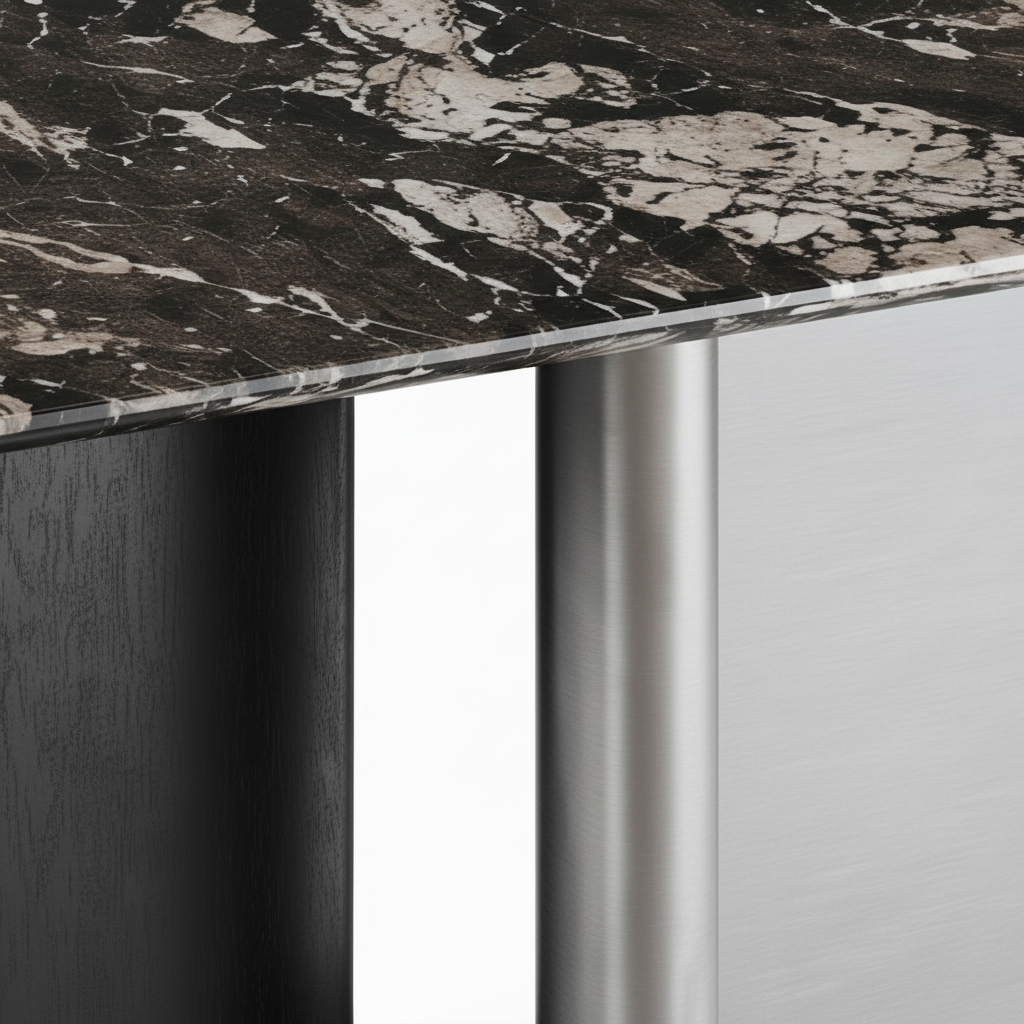Evarin Stone Dining Table stone-edge detail preview