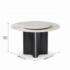 Evermont Marble Round Dining Table dimension diagram