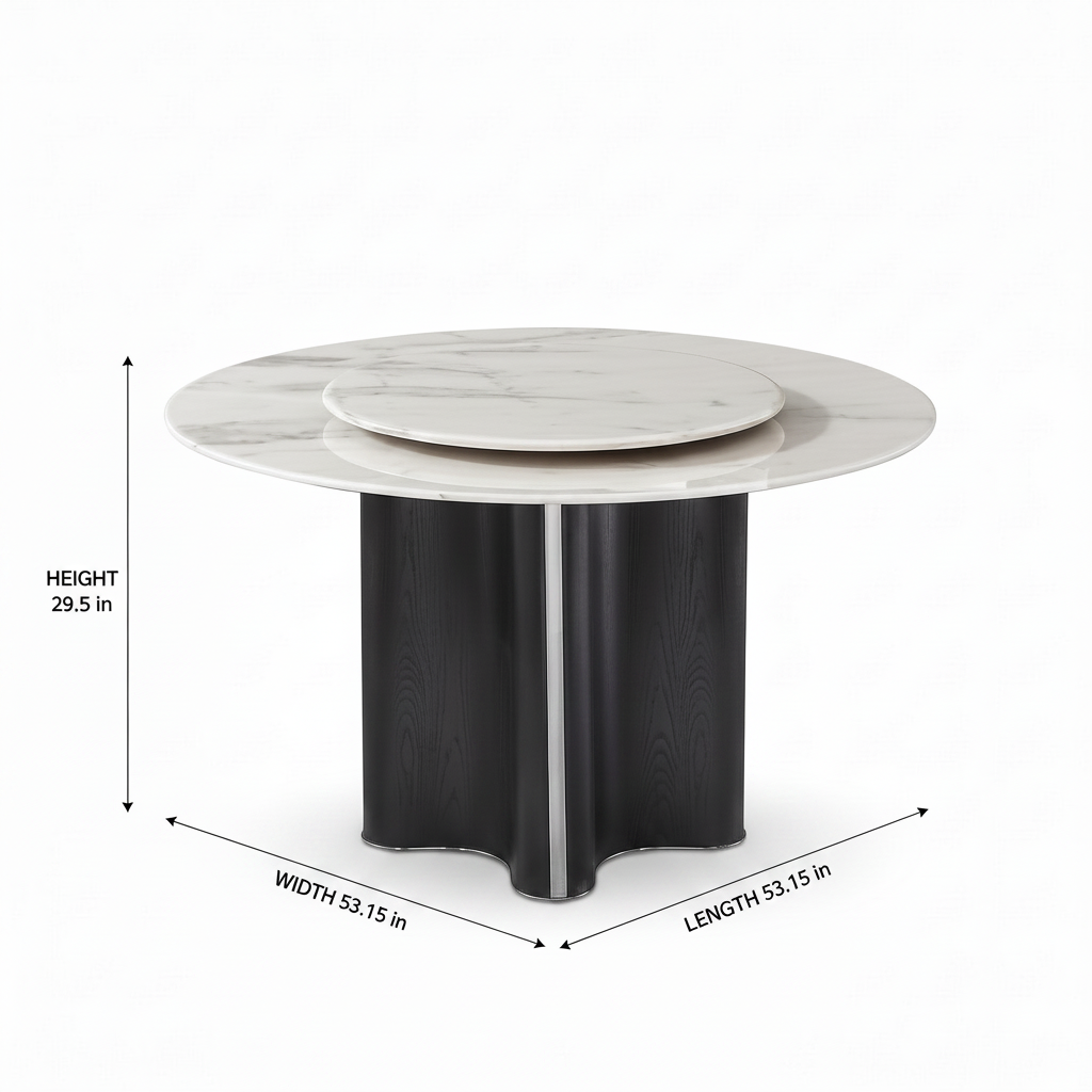 Evermont Marble Round Dining Table dimension diagram