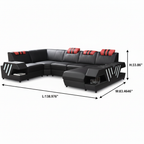 Evranto Noir Sectional — dimensions diagram
