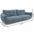 Faverique Sofa — front left view with dimensions