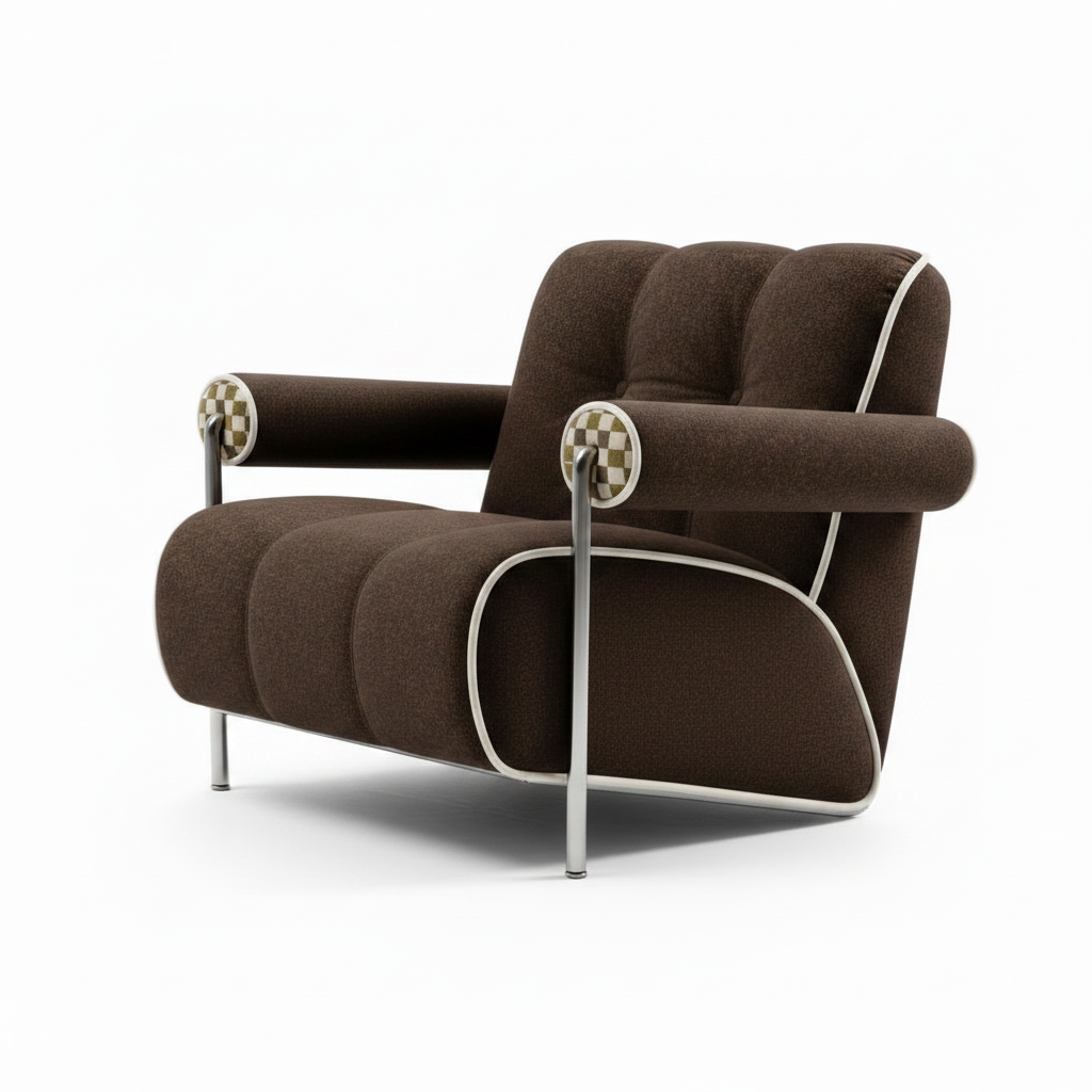 Feralisse Accent Chair side view with the seat opening facing left and backrest on the right