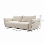 Fiorenne Loveseat — dimensions on white background