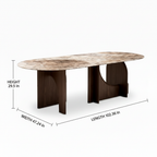 Firenze Marble Dining Table dimension diagram