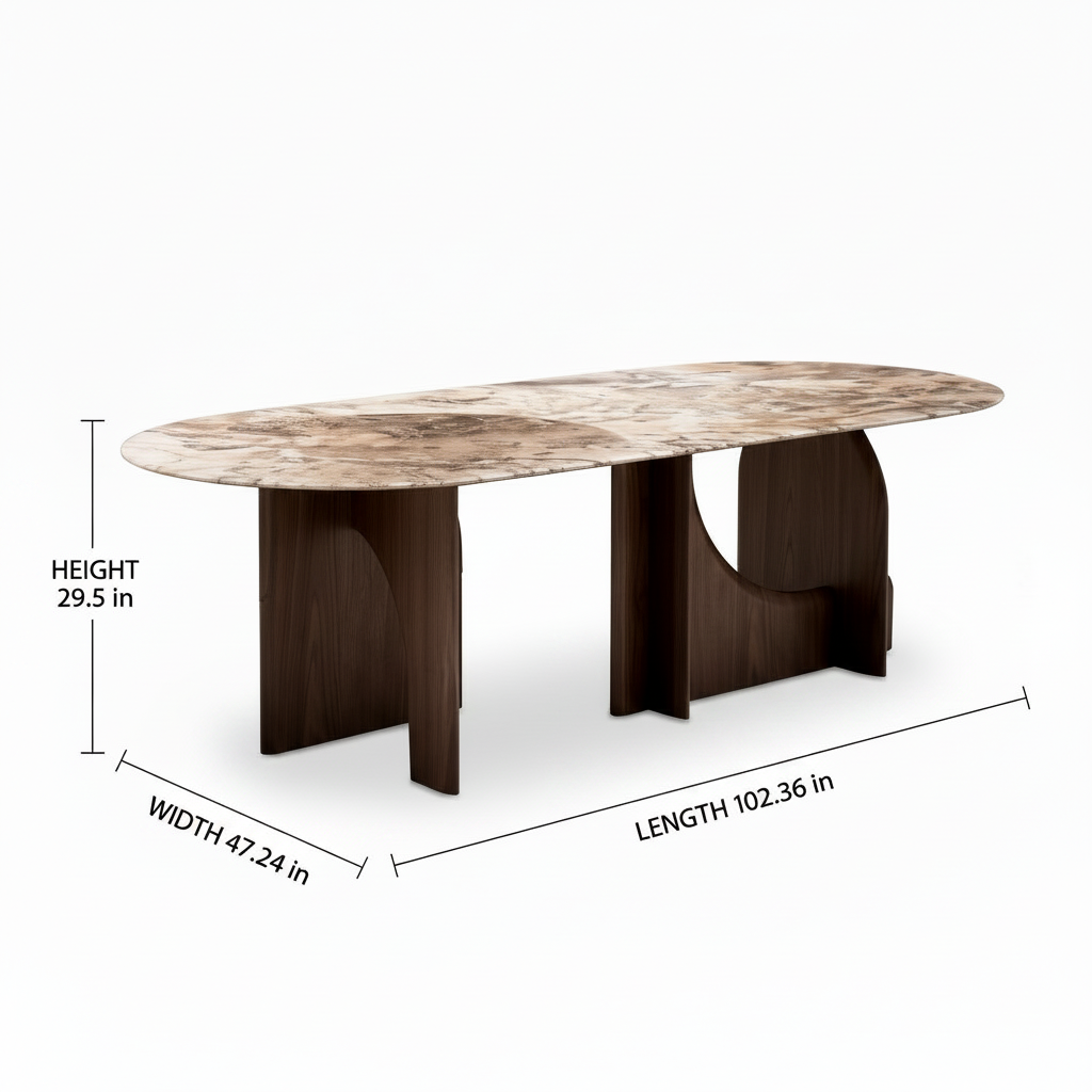 Firenze Marble Dining Table dimension diagram