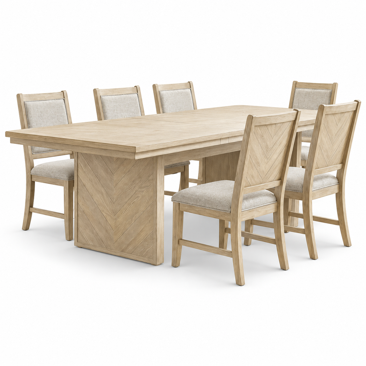 Casoria 7-Piece Dining Set — Default Title, complete white background product view